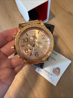 Nixon Rose Gold Stainless Steel Chronograph Watch